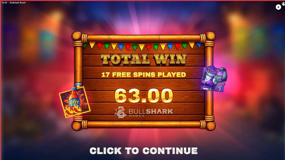 Bullshark Brawl slot machine interface na may mga pating na luchador